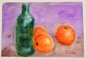 Márffy jelzéssel: Gyümölcs csendélet. Akvarell, papír, 21×31 cm