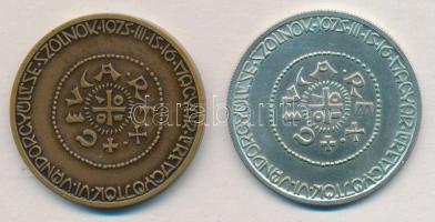 Nagy István (1920-) 1975. "MÉE 6. Vándorgyűlése - Szolnok" Ag és Br emlékérem pár (25g/0.8...