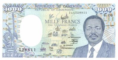Kamerun 1989.01.1. 1000Fr T:I