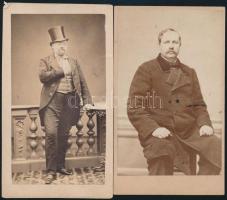 cca 1862 Vizitkártya méretű fényképek, 2 db vintage fotó, 10,5x6 cm