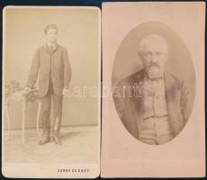 cca 1861 Vizitkártya méretű fényképek, 2 db vintage fotó, 10,5x6 cm