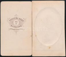cca 1861 Vizitkártya méretű fényképek, 2 db vintage fotó, 10,5x6 cm