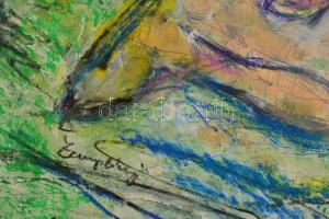 Zemplényi jelzéssel: Aktok a parton. Vegyes technika, papír, 34×42 cm