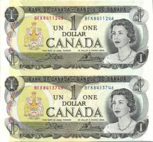 Kanada 1973. 1$ függőleges párban T:I