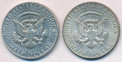 Amerikai Egyesült Államok 1967 1/2$ Ag "Kennedy" (2x) T:2 patina 
USA 1967 1/2 Dollar Ag ...
