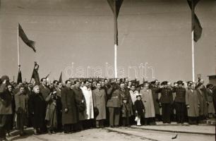 1948 Budapest, Steinmetz Miklós (első!) szobrának avatása és koszorúzása, 9 db szabadon felhasználha...