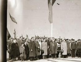 1948 Budapest, Steinmetz Miklós (első!) szobrának avatása és koszorúzása, 9 db szabadon felhasználha...