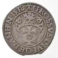 Lengyel Királyság / Gdansk 1538. 1Gr Ag "I. Zsigmond" (1,7g) T:2,2- / 
Poland / Gdansk 15...