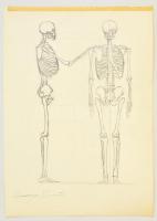 Barcsay jelzéssel: Csontváz tanulmány. Ceruza, papír, 46×32 cm