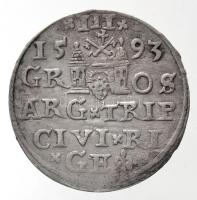 Lengyel Királyság / Riga 1593. 3Gr Ag "III. Zsigmond" (2,18g) T:2 / 
Poland / Riga 1593. ...