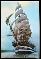 cca 1980 Amerigo Vespucci hajót ábrázoló poszter, 61x91,5 cm