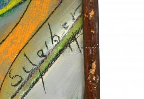 Scheiber jelzéssel: Táncos női akt. Pasztell, karton, üvegezett keretben, 44×33 cm