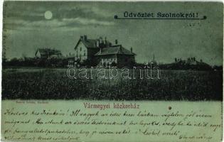 1899 Szolnok, Vármegyei kórház. Bakos István kiadása (EK)