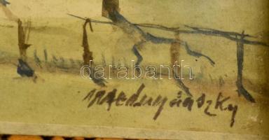 Mednyánszky jelzéssel: Kilátás a városra. Akvarell, papír, üvegezett keretben, 28×33 cm