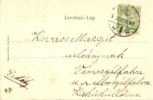 1900 Szolnok, Református templom. Szecessziós, Art Nouveau, floral, litho keret. Bakos István kiadás...