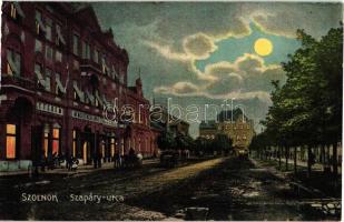 1915 Szolnok, Szapáry utca este, Nemzeti szálloda, étterem és kávéház (Rb)