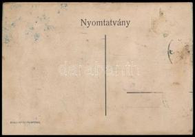 Szolnok, Tisza part hajókkal. Könyv, Art Nouveau (hiányos leporellolap / missing leporellocard)