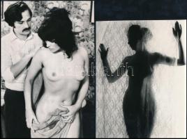 Szolidan erotikus fényképek különféle korokból, 11 db vintage fotó, 6x9 cm és 20x13 cm között