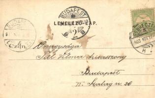 1903 Hortobágy, Délibábok hazája, halászkunyhók; Telegdi K. Lajos utóda kiadása, Haranghy felvétele ...