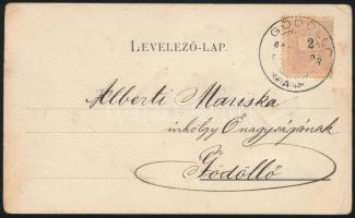 1899 Élővirágos levelezőlap. Galantai Gyula kiadása / Greeting card with real flower (EK)