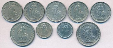 Svájc 1968-1971. 1/2Fr (2xklf) + 1Fr (5xklf) + 2Fr (2xklf) T:1-
Switzerland 1968-1971. 1/2 Franc (2...