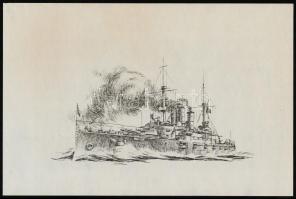 9 db hajókat ábrázoló nyomat, 26x39 és 29,5x42 cm közti méretben