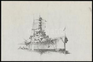 9 db hajókat ábrázoló nyomat, 26x39 és 29,5x42 cm közti méretben