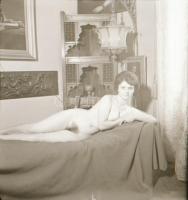 cca 1935 Sztereó akt felvétel, vintage negatív, 6x12 cm