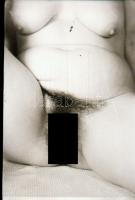 cca 1950 Ismerkedés a konyhában, erotikus felvételek, 8 db vintage negatív, 24x36 mm