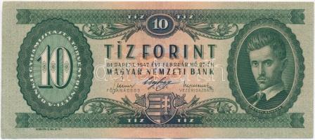 1947. 10Ft T:III szép papír Hungary 1947. 10 Forint C:F nice paper Adamo F2