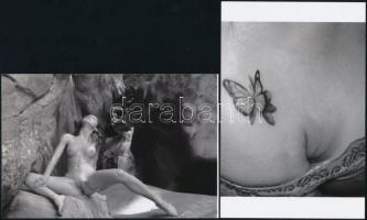 cca 1981 Örömteli órák termése, szolidan erotikus fényképek, 5 db mai nagyítás, 10x15 cm és 25x18 cm...