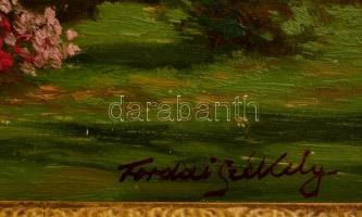 Tordai Székely Mihály (1890-1940): Parkrészlet. Olaj, karton, festék hibákkal, 25×34 cm