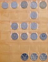 201db-os vegyes külföldi fémpénz gyűjtemény albumba rendezve, közte Görögország, Lengyelország, Romá...