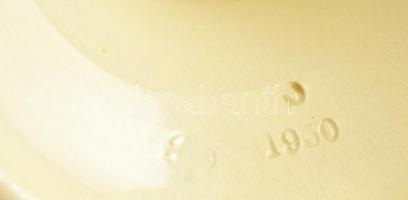 Díszes Rudolf Ditmar mázas kerámia tortatál, jelzett, talpán hajszálrepedéssel, d: 28 cm