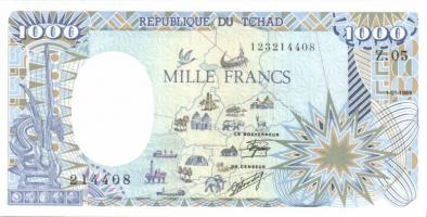 Csád 1989.01.1. 1000Fr T:I