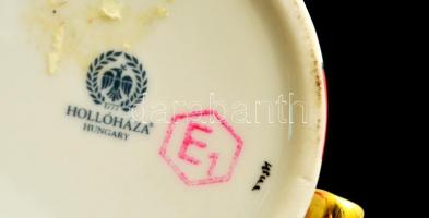 Hollóháza bögre, matricás, jelzett, kopásokkal, m: 10 cm