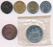 Orosz Birodalom / Szovjetunió / Oroszország 1751-1992. 6db-os vegyes fémpénz tétel T:2-3-
Russian E...