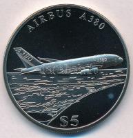 Libéria 2005. 5$ Cu-Ni Airbus A380 T:PP Liberia 2005. 5 Dollars Cu-Ni Airbus A380 C:PP