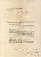1848 Hadügyminisztériumi levél Gr. Török Bálint aláírással / 1848 Letter regarding military issue with signature of Gr. Török Bálint