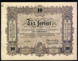 1848. 10Ft "Kossuth bankó". 10Ft előlapon jobb felső sarokban vízszintes kézzel írott "X"!T:restaurált