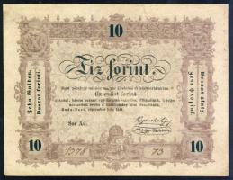 1848. 10Ft "Kossuth bankó". 10Ft  kézzel érvénytelenítve T:restaurált