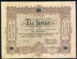 1848. 10Ft "Kossuth bankó" előlapon "Buda" után vessző helyett pont, "Pest" után vessző helyett pont. T:restaurált