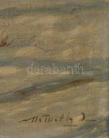 Németh jelzéssel: Téli táj. Olaj, vászon, dekoratív keretben, 60×80 cm