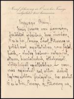 1907 gr. Batthyány Béla, József főherceg kamarásának hivatali minőségben írt, autográf levele borítékkal.
