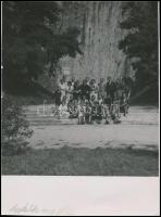 1937 Aggtelek, kirándulók csoportképe, 24x18 cm