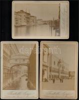 cca 1900 Velence, 3 db keményhátú fotó, Fratelli Gajo, 16,5x11 cm / Venice, 3 photos