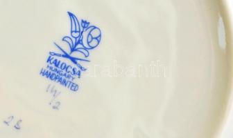 Kalocsai tálka, kézzel festett, hibátlan, jelzett, 13,5×11 cm