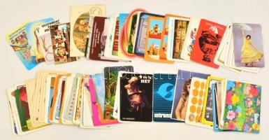 cca 1960-2000 kb 60 db kártyanaptár, majdnem mind különféle