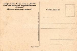 Scherz Ede, az első rádiós bemondó. Rádióélet kiadása és reklámja a hátoldalon / First Hungarian rad...