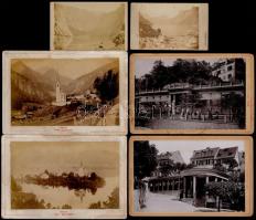 cca 1900 Városképes, tájképes fotók (Karlsbad környéke, Eggenberg bei Graz, Maria Wörth, Heiligenblu...